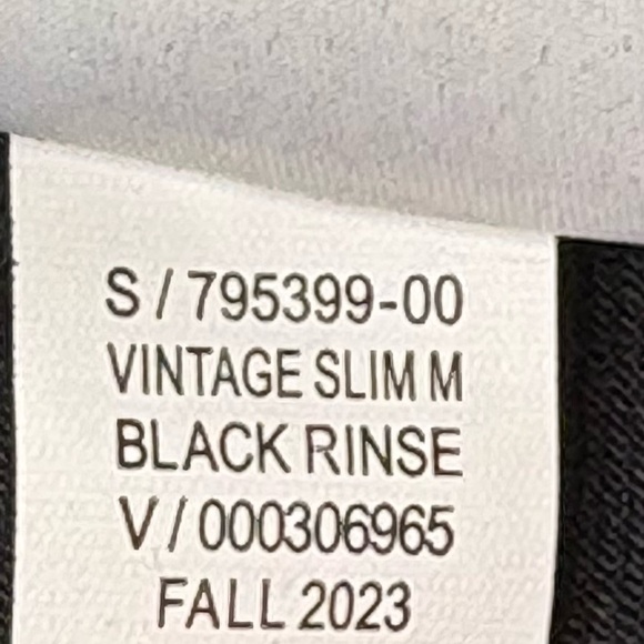 GAP Mid Rise Vintage Slim Stretch Jeans 32/14 Tall Black Rinse Raw Hem #795399 - Picture 14 of 15